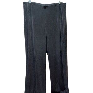 Chicos Travelers Wide Leg Pants Womens Size 16‎ Black Pull On Comfy Stretch